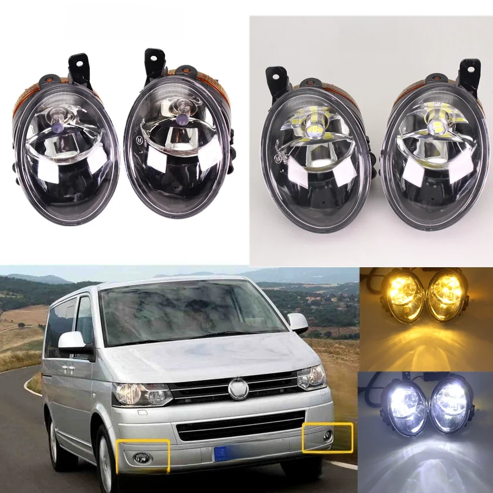 Przednia halogenowa lampa przeciwmgielna LED + przewód do VW Transporter Multivan Caravelle T5 T6 2010 2011 2012 2013 2014 2015 Car-Stying — zdjęcie 2