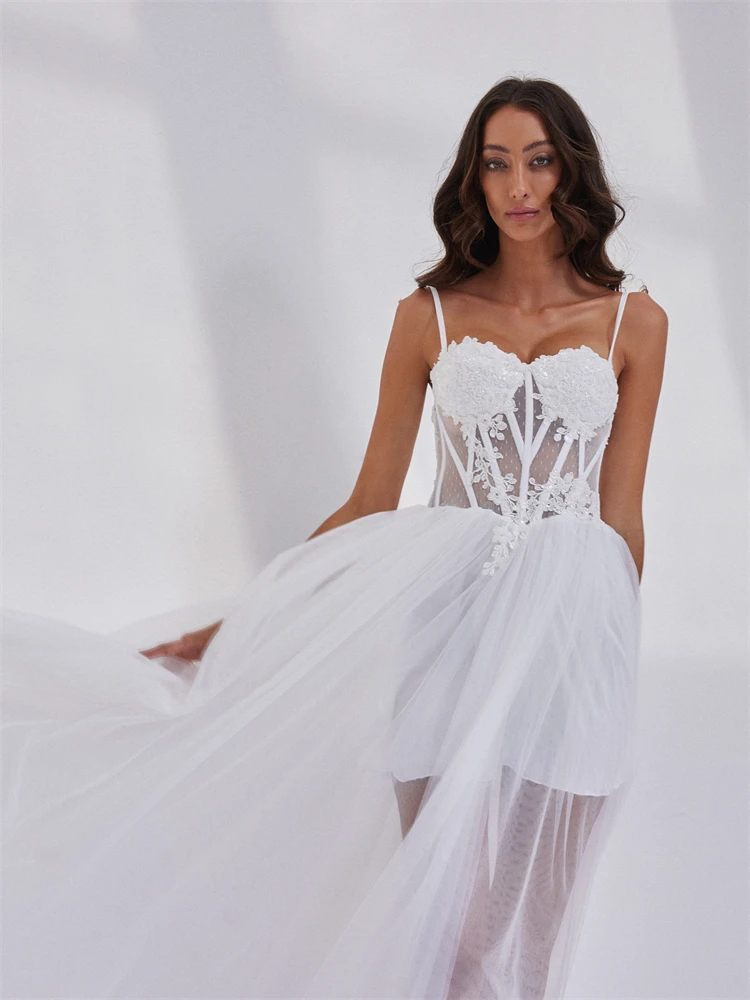 Robe de mariée deux pièces à paillettes personnalisées pour les patients de mariage, robe de douche en tulle perlé, robes de nuit pour femmes, 2024