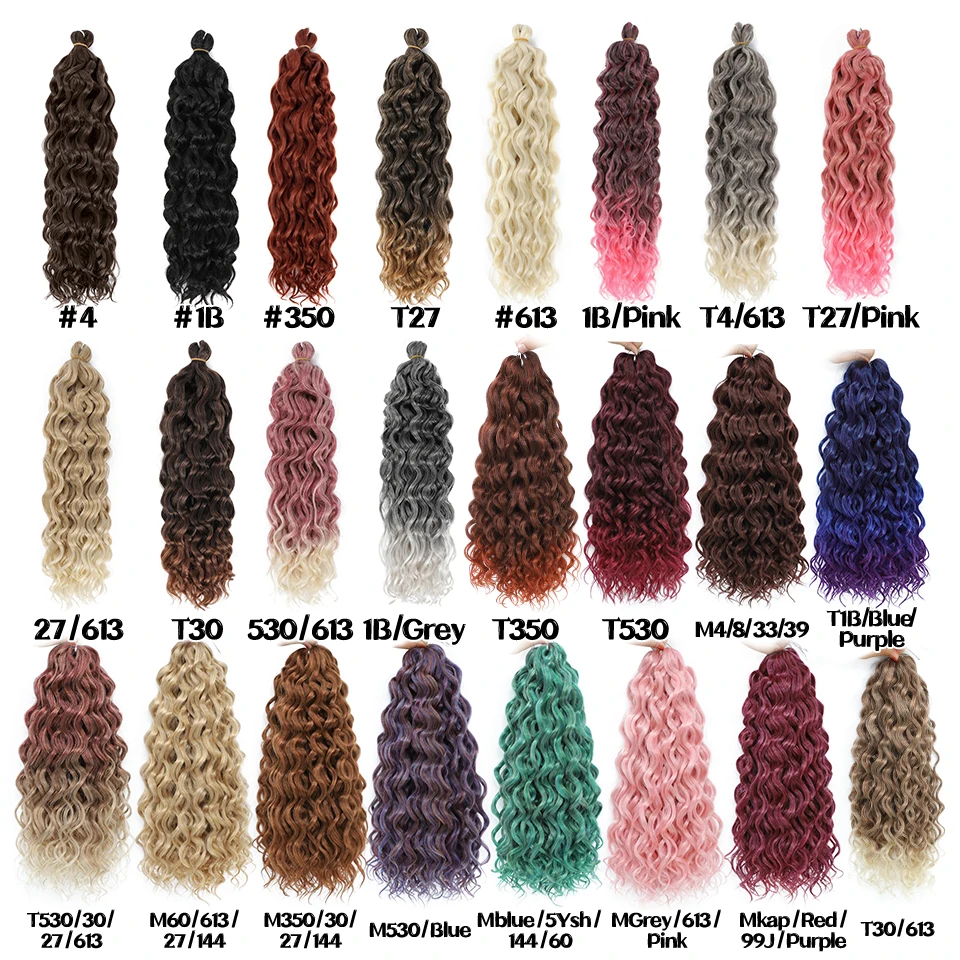 Ocean Wave Braiding Hair Extensions Crochet Braids Synthetic Hair Hawaii Afro Curl Ombre Curly Blonde Water Wave Braid For Women