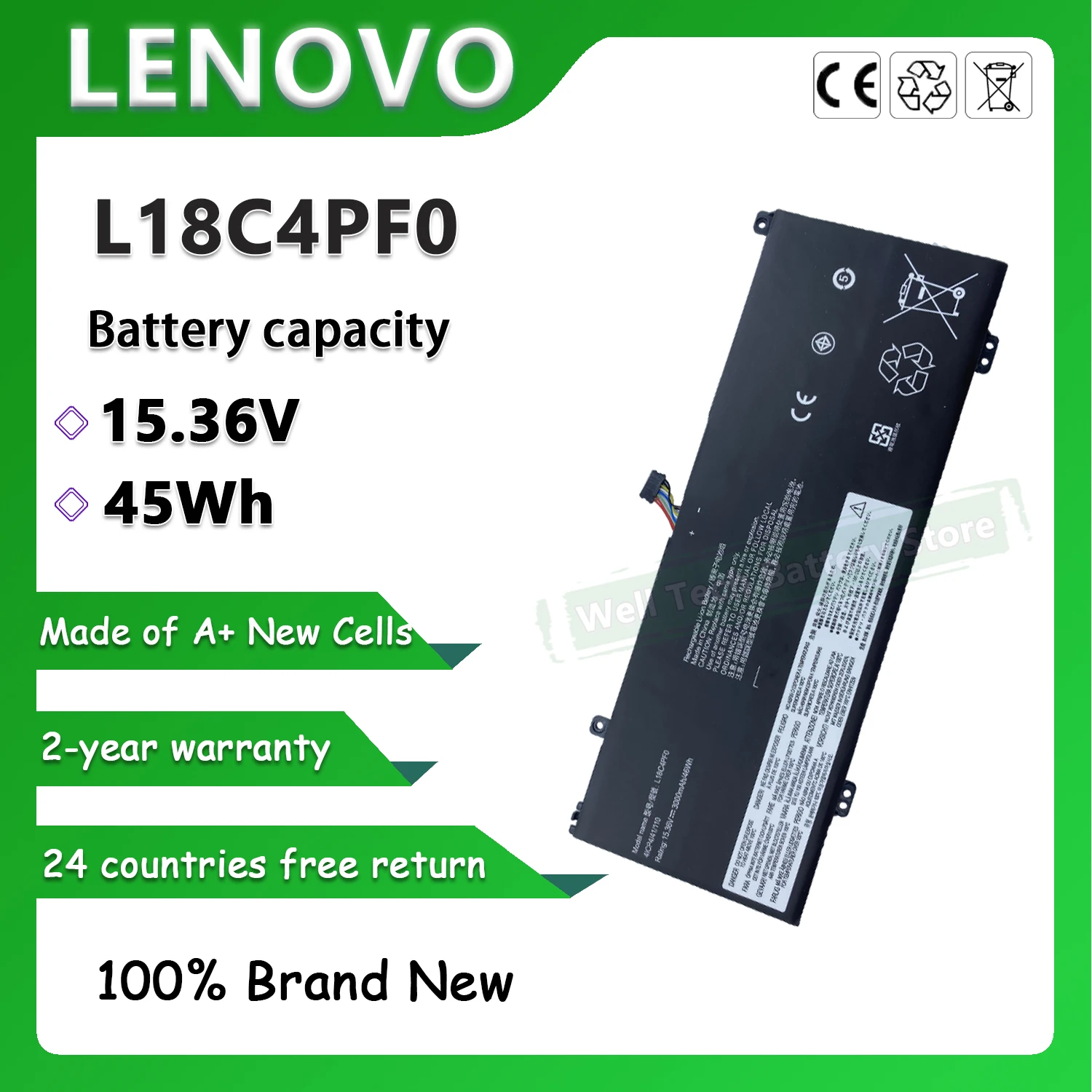 15.36V 45Wh L18C4PF0 Laptop Battery For S540-13-IWL  S540-14-IWL S550-14-API S550-14-ARE ThinkBook 13S-IWL 13S-IML 13S-ARE