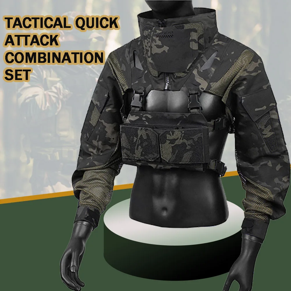

Tactical Quick Attack Combination Set Lightweight Combat Sleeve Suit/chest Hanging Outdoor Multifunctional Breathable Equipment