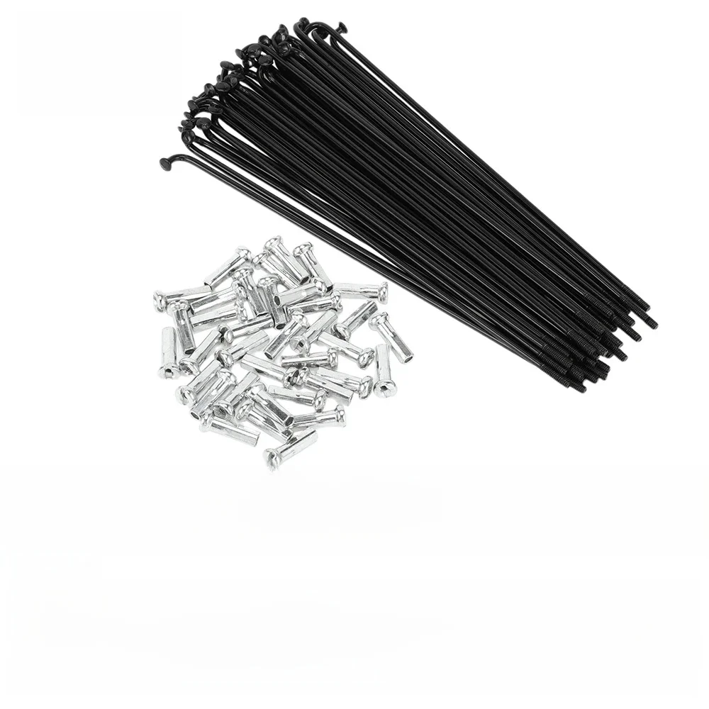 AliExpress X Autohaux X autohaux 36pcs Bicycle Spokes Bike Wheel Spokes 14G 125mm 135mm 138mm 171mm 177mm 185mm 202mm 205mm 209mm Carbon Steel Black