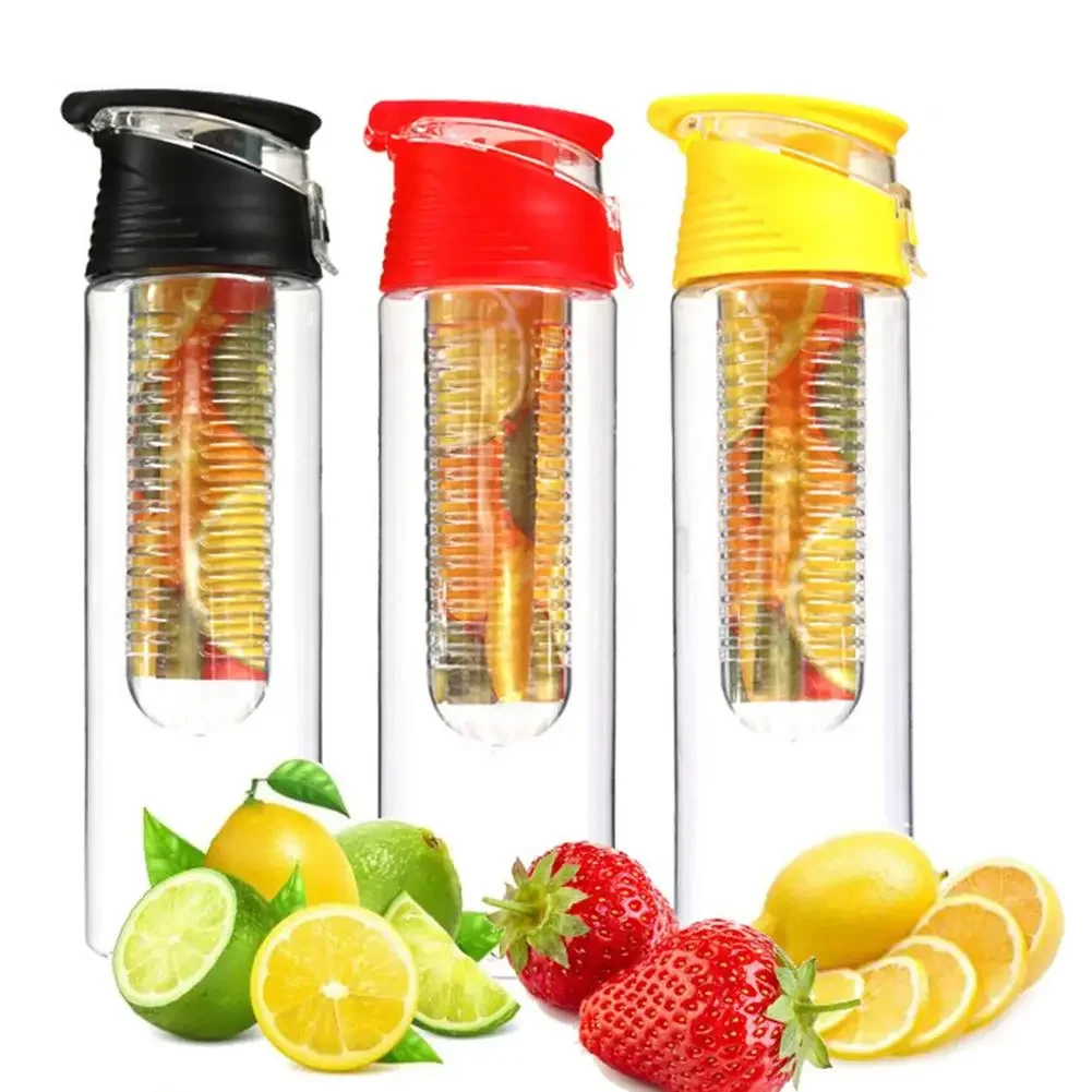 Bouteille d'eau de sport réutilisable avec poignée rabattable, infuseur à fruits, tasse à filtre, hydratation saine, 28oz