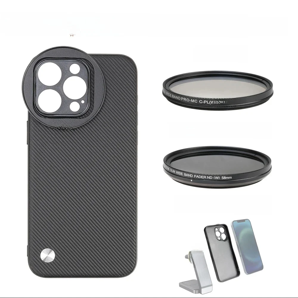 58MM Gwintowany adapter pierścienia filtra Etui na telefon do uniwersalnego filtra ND CPL do Iphone 16 Pro Max do Iphone 15 Pro Phone — zdjęcie produktu 7