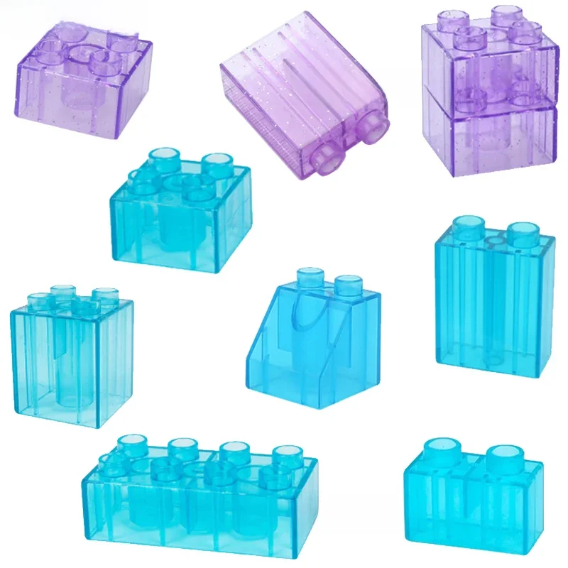 Blocs de construction de grande taille, 6 pièces, bricolage, jouet éducatif créatif, cadeaux compatibles, grandes briques transparentes pour enfants