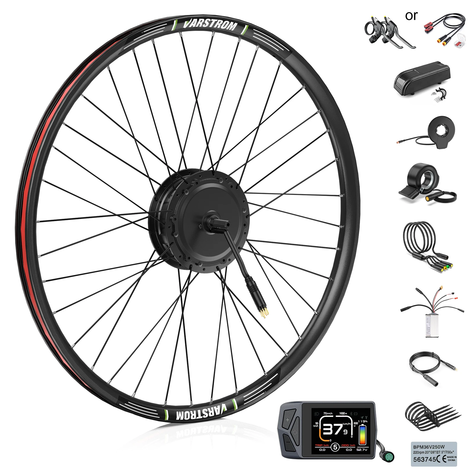 Bafang 48V 500W Heck-Vorderradantrieb Radnabenmotor G020 Scheibenbremse 8fun H400B eBike Umbau-Kit 26" 27.5 28 29 Zoll 700C E-Bike Radmotor Elektrofahrrad-Umrüstsatz Konvertierung komplett mit DZ40