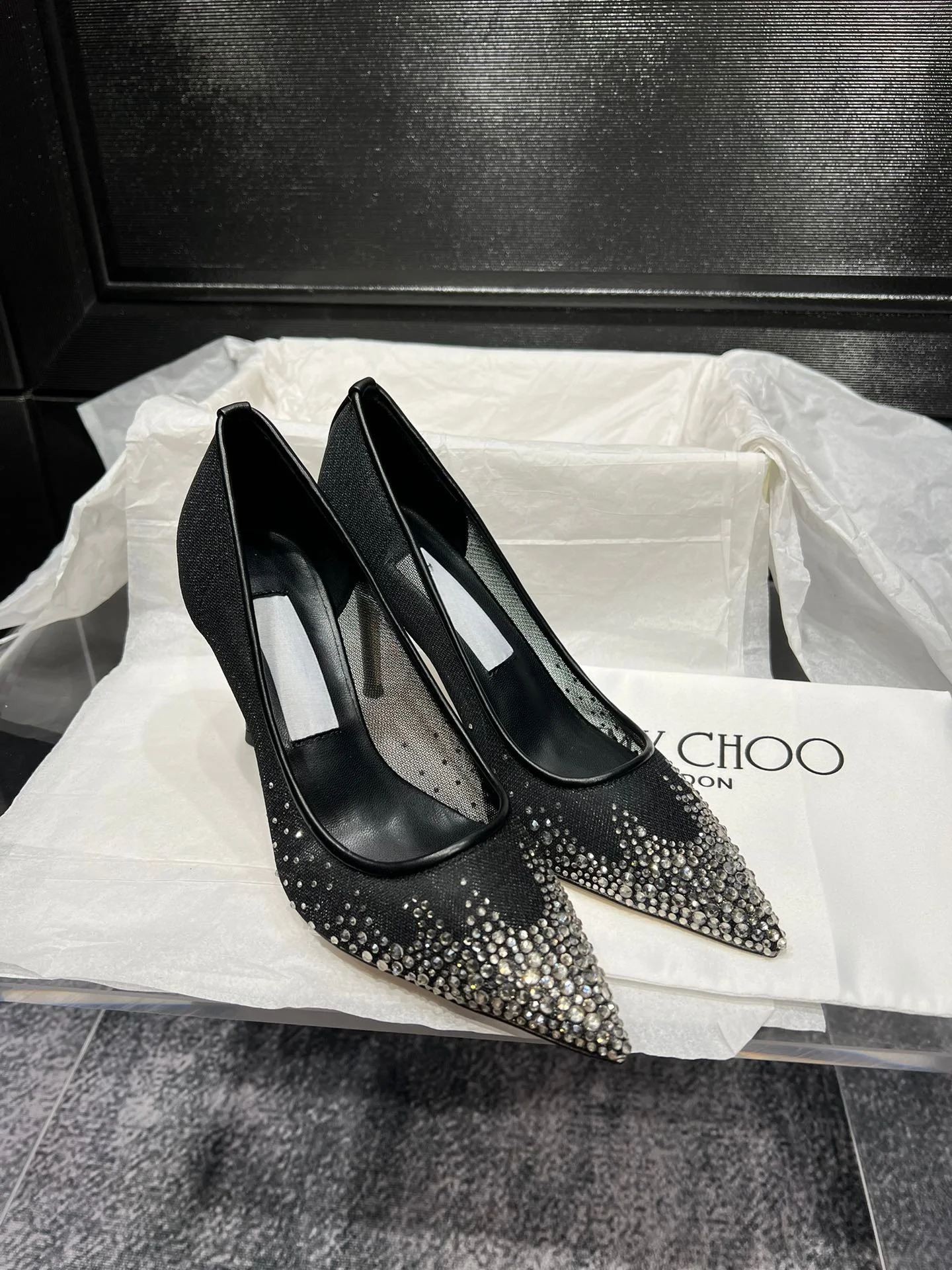 2026 Summer New Style Ladies High Heels - Engraved Design - High-end European Style - Black - Beautiful Lady Evening Shoes