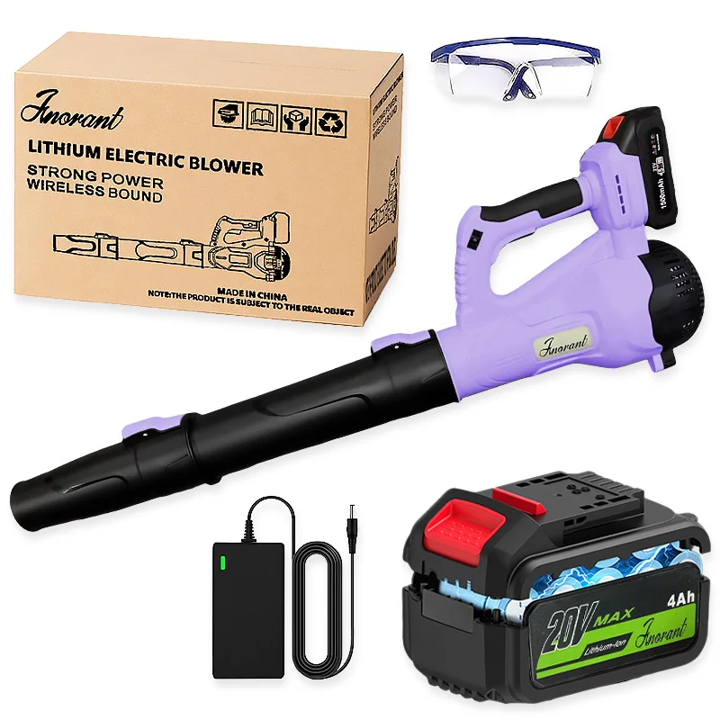 

Leaf Blower Cordless - 20V Powerful Electric Leaf Blower with Batteries and Charger, 6 Speed Modes, 4.0Ah Lightweight Battery