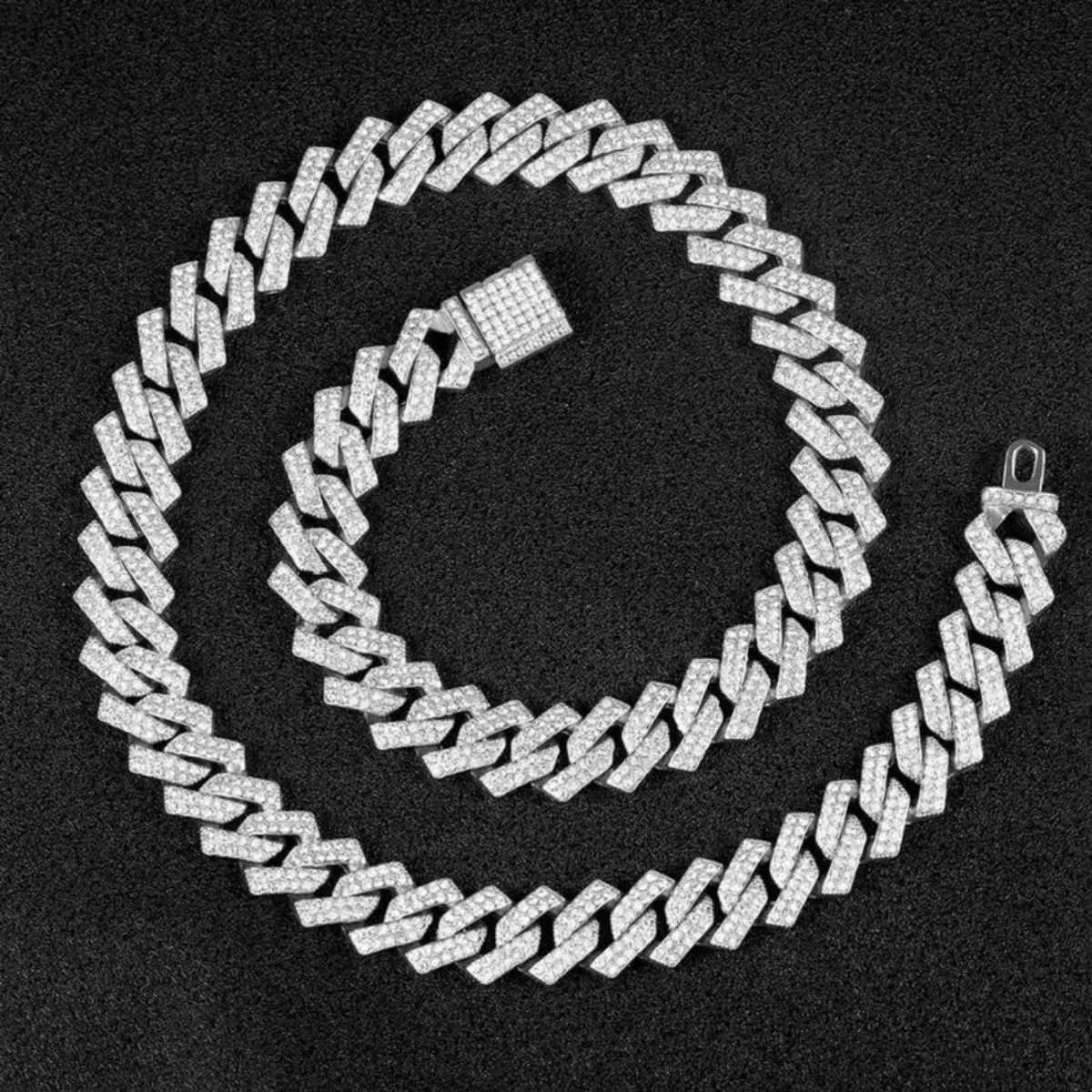 الكوبية ربط سلسلة للرجال lced OutChokerNecklace مع الشق إعداد كبير HeavyChunkyHip هوب مجوهرات السماء المرصعة بالنجوم حجر الراين تصميم