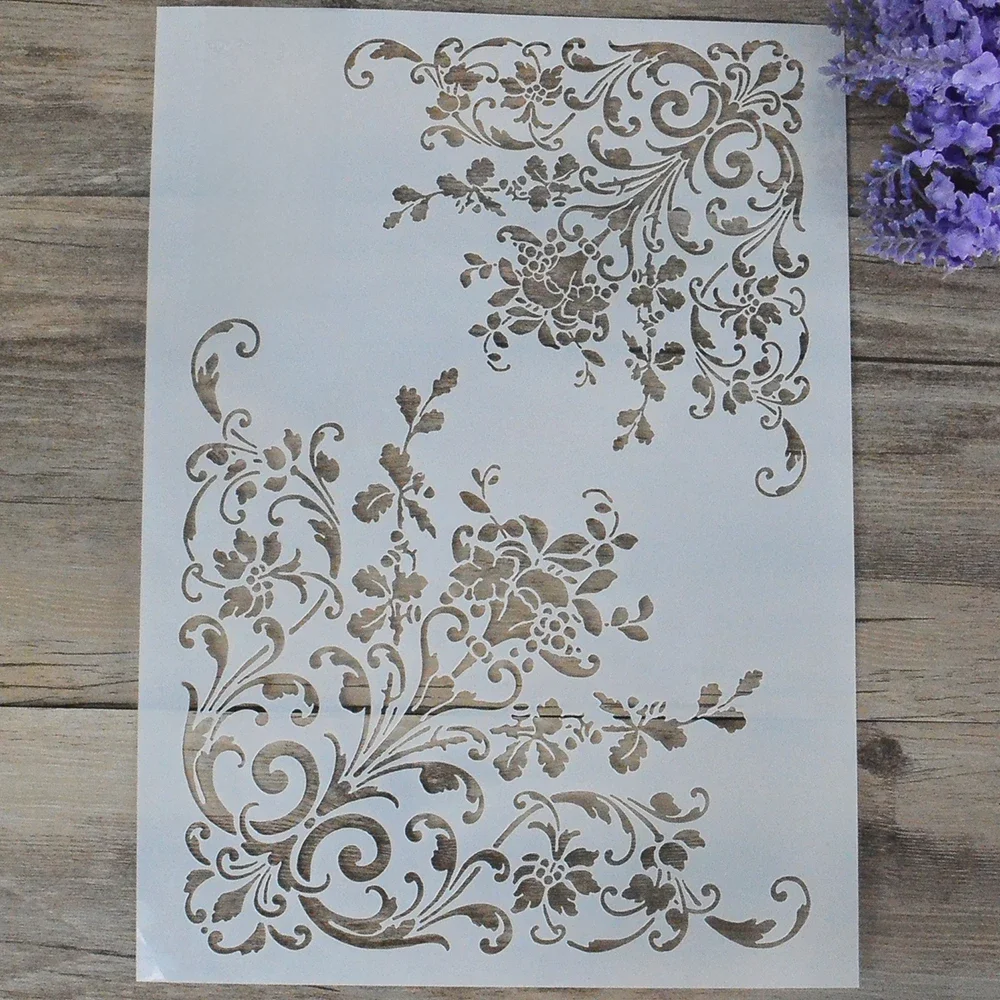 A4 DIY Craft nakładanie warstw kwiat wzornik do malowania ścian Scrapbooking pieczęć Album dekoracyjne tłoczenie kartka papierowa — zdjęcie 2