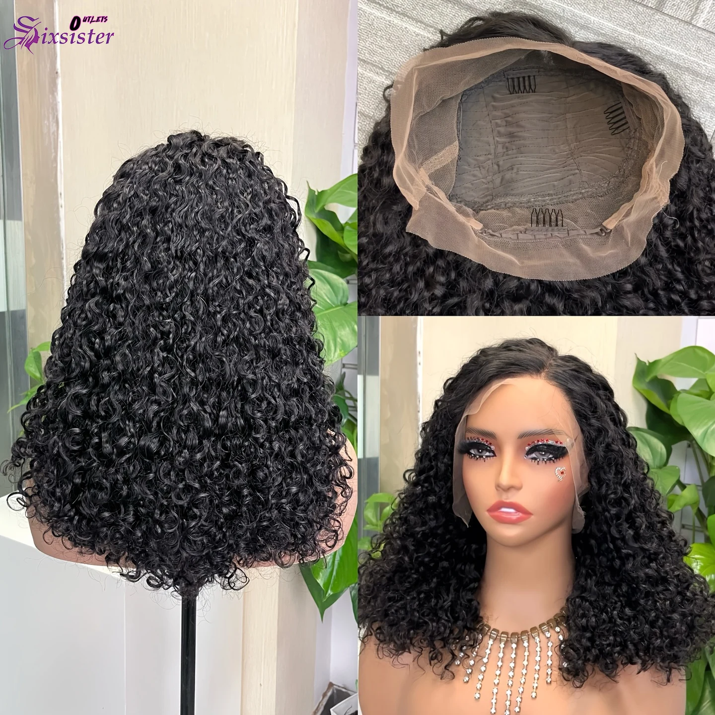 

250% Short Bob Wigs Deep Wave 13x4 Lace Frontal Wigs Brazilian 100% Human Hair Curly 4x4 Closure Short Bob Wigs Natural Color 1B