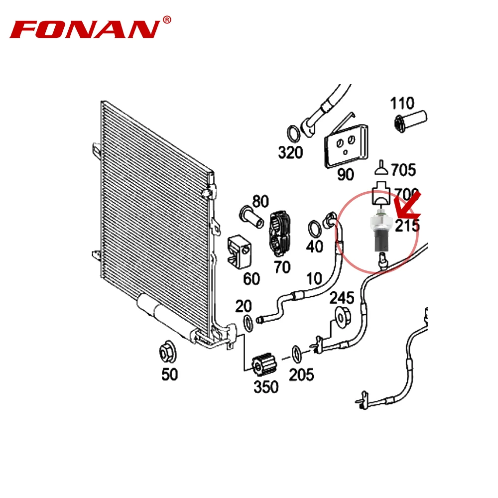 New Air Conditioning Condenser Refrigerant Pressure Sensor For Mecedes A B C E G S R Class CLK Sprinter 2205420118 0045429018