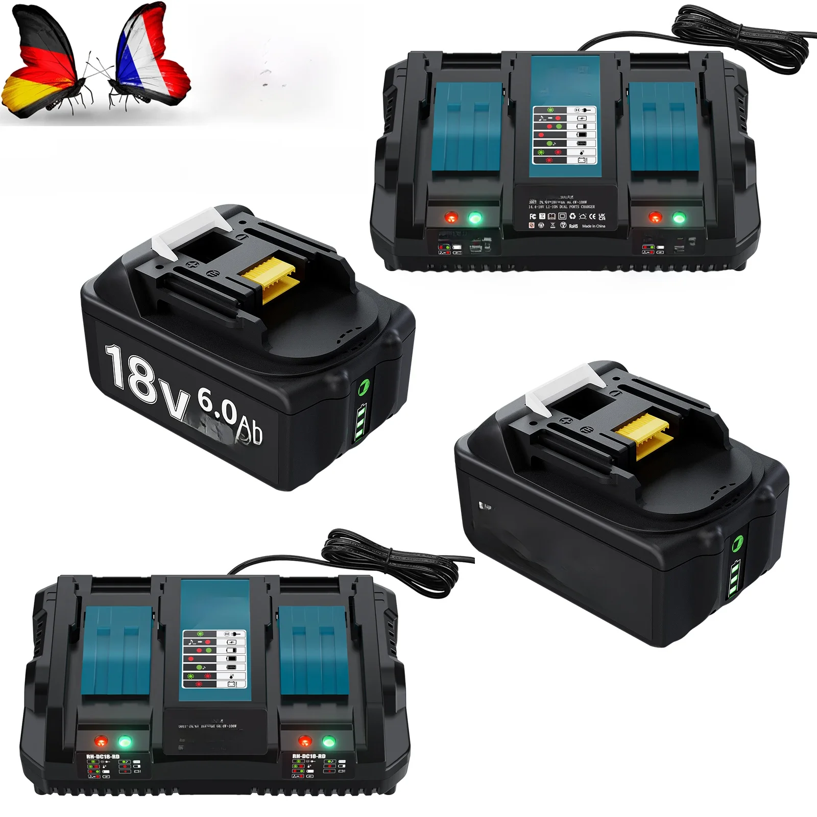 Voor Makita 18V 6.0Ah batterij, vervanging voor BL1860B BL1850B BL1840B BL1830B BL1815B, hoge capaciteit, lange levensduur, Li-ion - afbeelding 2