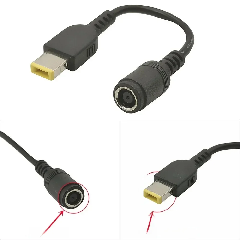 7.9 * 5.5mm Okrągły adapter z gniazda jack na kwadratową wtyczkę Ładowarka z pigtailem Kabel zasilający do IBM dla Lenovo Thinkpad — zdjęcie produktu 7