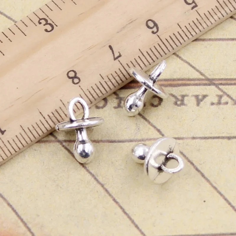 20 sztuk Charms smoczek dla niemowląt Binky gryzak 13x10x1 0mm tybetański brąz kolor srebrny wisiorki Antique Making DIY Handmade Craft — zdjęcie 2
