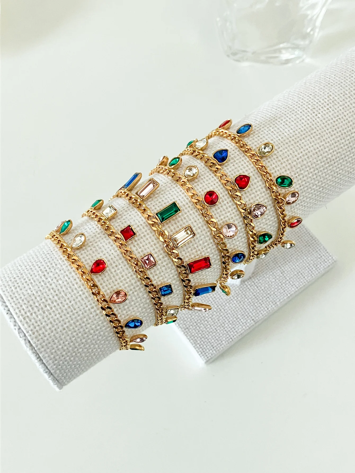 Luxury, ice zircon crystal stainless steel 18K gold plated pendant bracelet for men and women gold bracelet jewelry