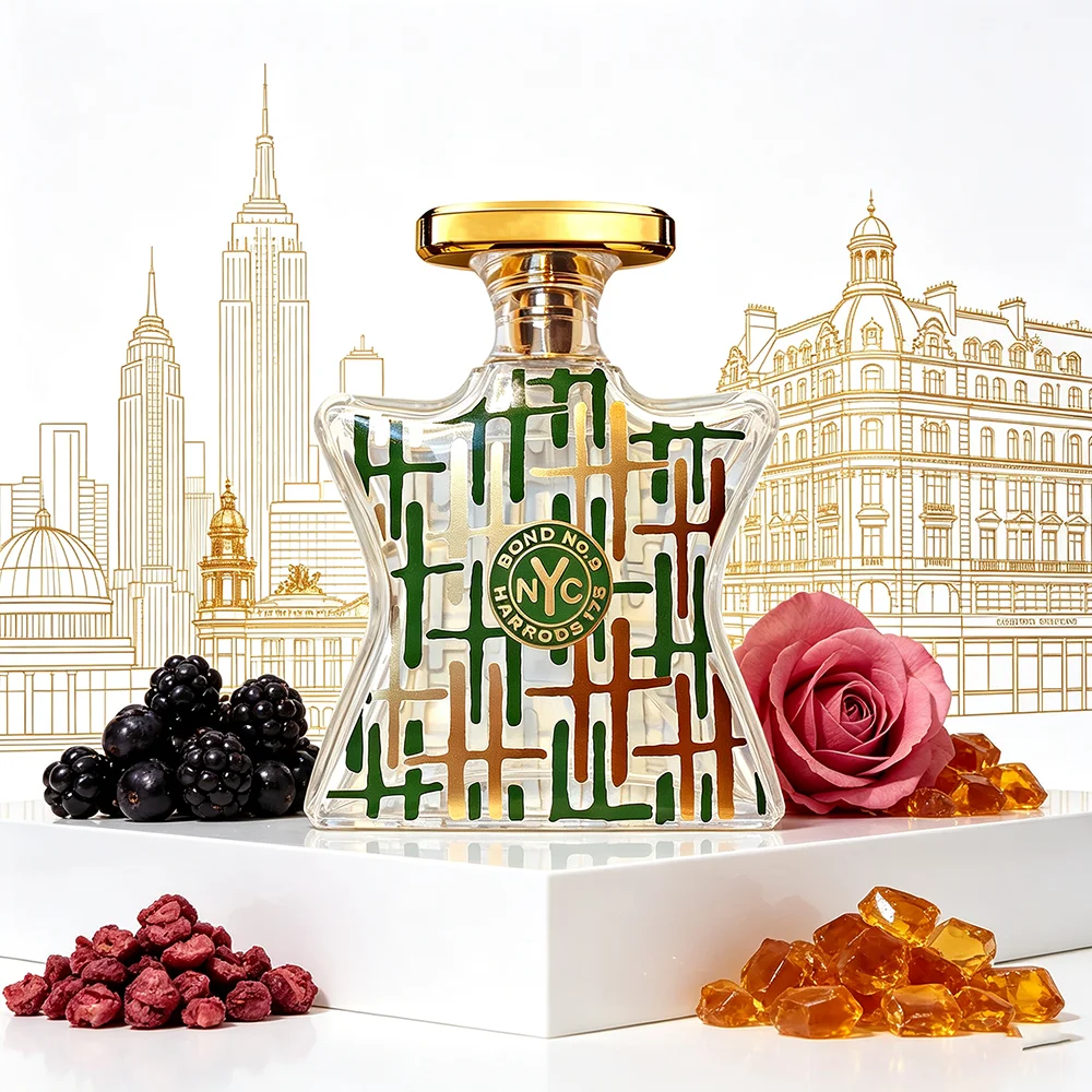 Bond No.9 Harrods 175 Anniversary Edition Parfum 100ml Unisex Amber Floral Scent Blackcurrant Vanilla Rose Top Notes Honey Cinnamon Amber Heart Labdanum Musk Base Long Lasting Luxury Gift Box view 5