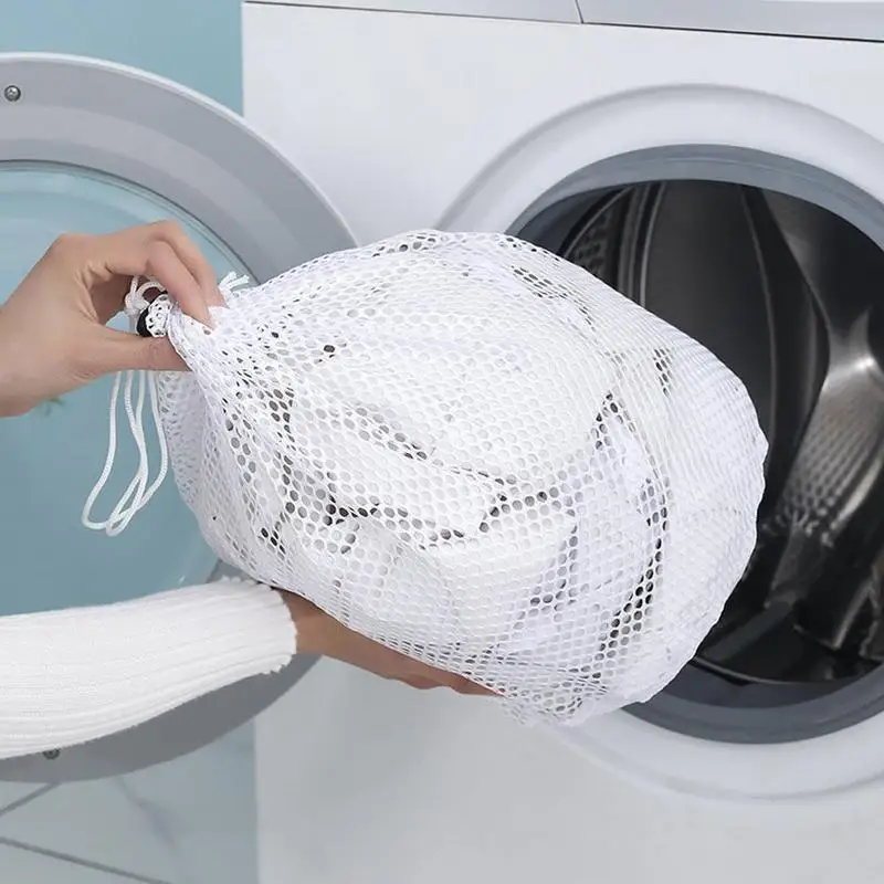 Netz-Wäschebeutel mit Kordelzug, Großer Waschbeutel für Blusen, Strümpfe und Unterwäsche, Ideal für Reisen und Wäsche – Detail 8