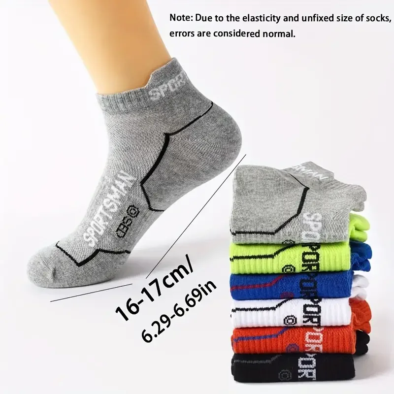 6 Pairs Ankle Socks, Men\'s Sweat-absorbing Cotton Breathable Socks For Sports