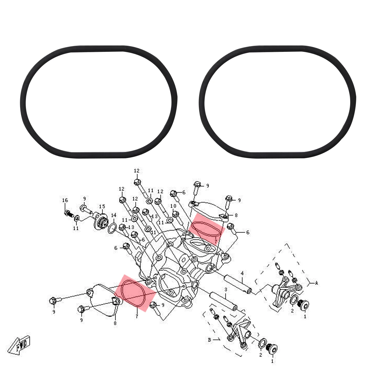 

2pcs Valve Adjust Cover Gasket for CF 500 X5 U5 CF188 600 X6 U6 Z6 625 CF196 0180-021003 CF188-021003 Linhai 500 M550 Loncin