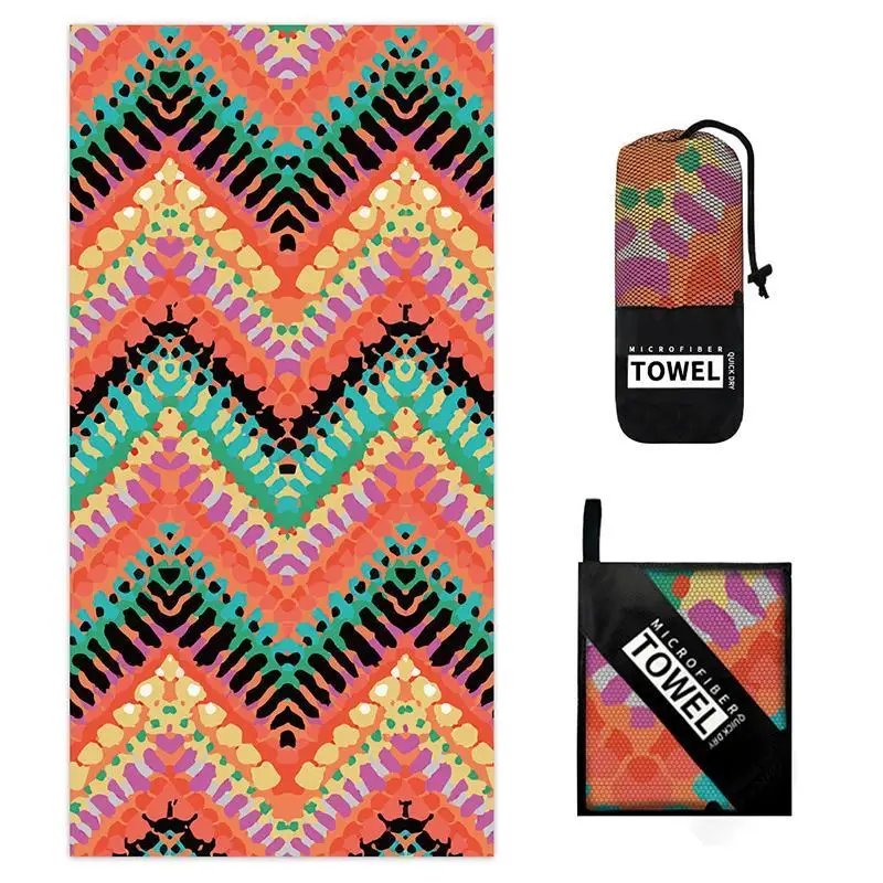 منشفة شاطئ من الألياف الدقيقة على الوجهين سريعة الجفاف بوهيمية ماندالا 80 × 160 سم لحمام السباحة واليوجا #5