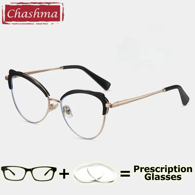 

Chashma Prescription Glasses Women Eyewear Fashion Cat Eye Optical Recipe Reading Lenses Myopia Degree Fashion Eyeglasses Frames