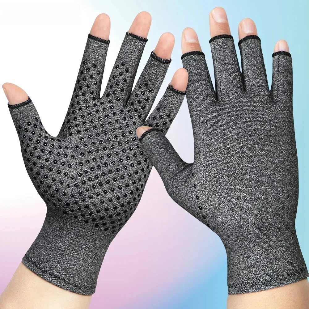 AliExpress 1Pair Therapy Wrist Support Compression Arthritis Gloves, Half-finger Gym Bicycle gloves For Man Woman Joint Pain Relief
