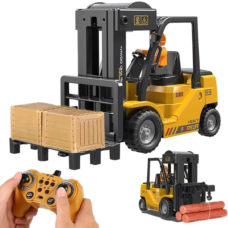 

RC Car Children's Toys 2.4Ghz Remote Control Forklift Truck Engineering Vehicles Cranes Liftable Spray Simulated Sound Kid Toys