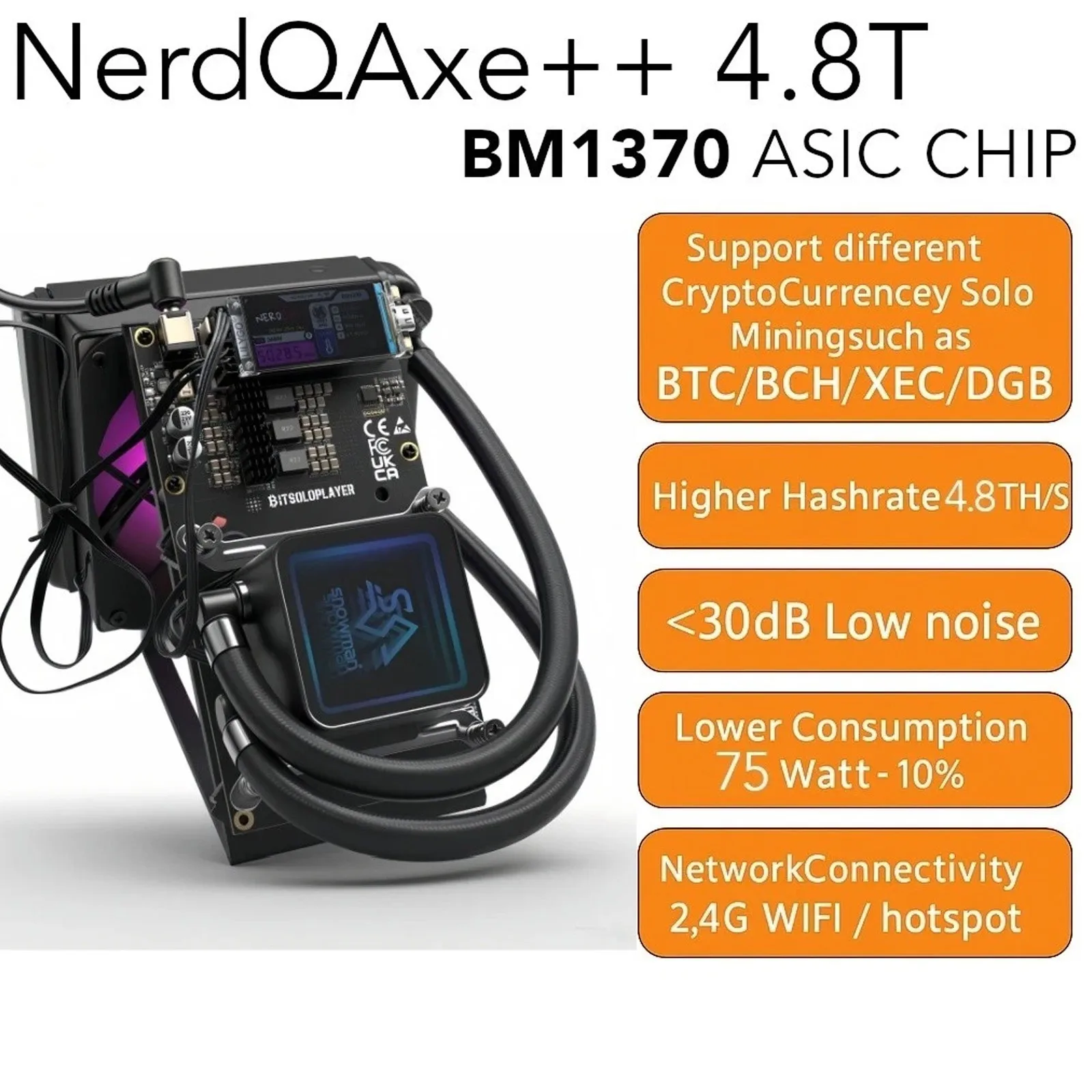 A producto Bitaxe vendedor caliente NerdQaxe++ Hydro 4.8Th/s 80W