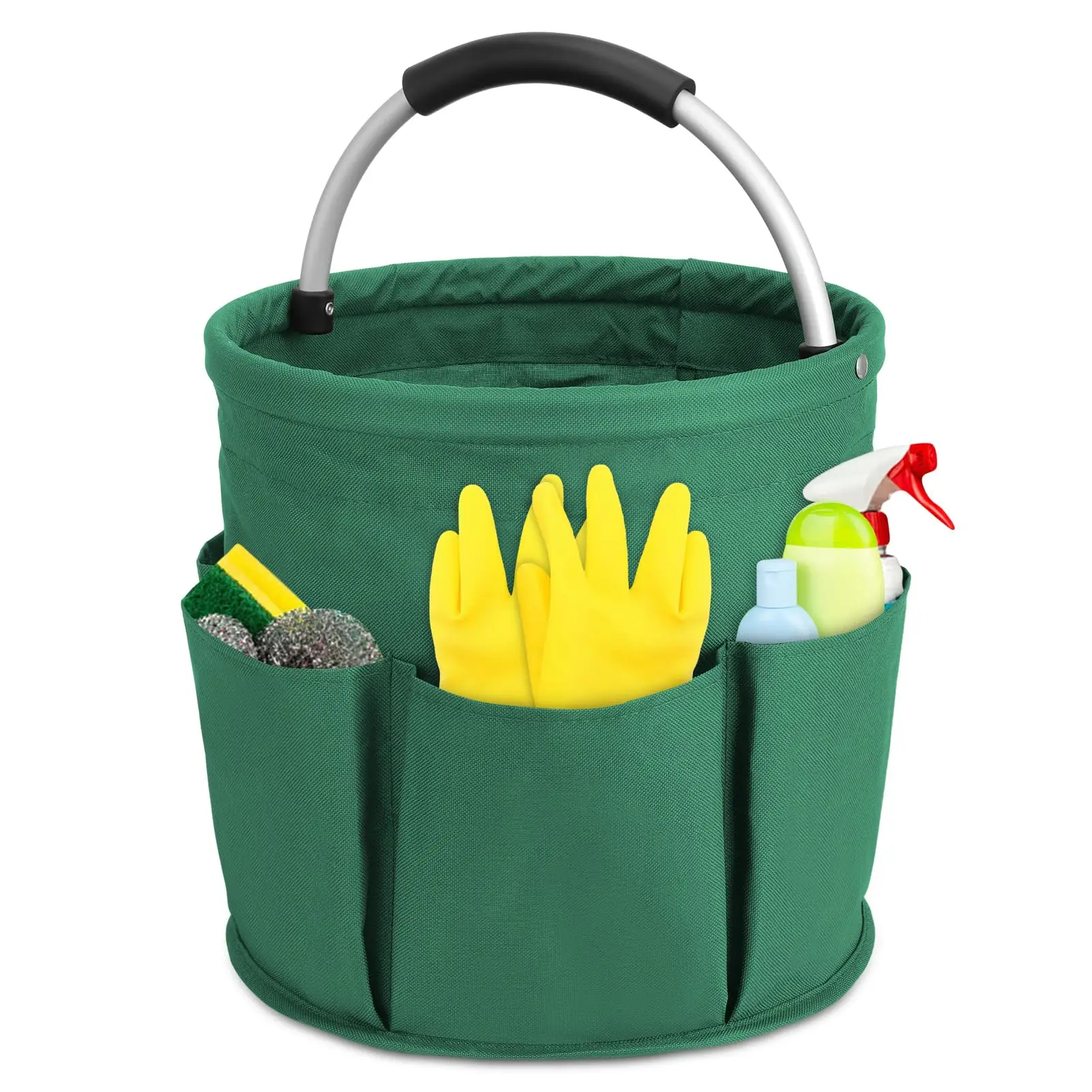 17L Foldable Tool Bucket with Handle – Multi-Pocket Storage Organizer for Garden Tools, Cleaning Supplies & Outdoor Use