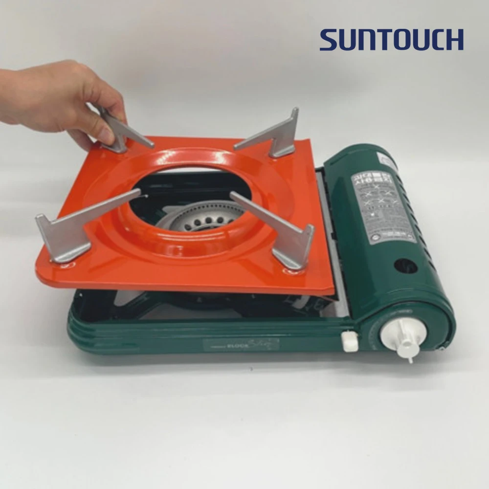 Sun touch sensory color and slim design block burner slim portable gas oven (Orange & Green)