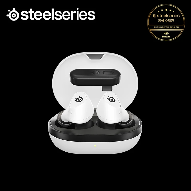 سماعات ألعاب لاسلكية بيضاء من Steelseries Arctis Gamebuds