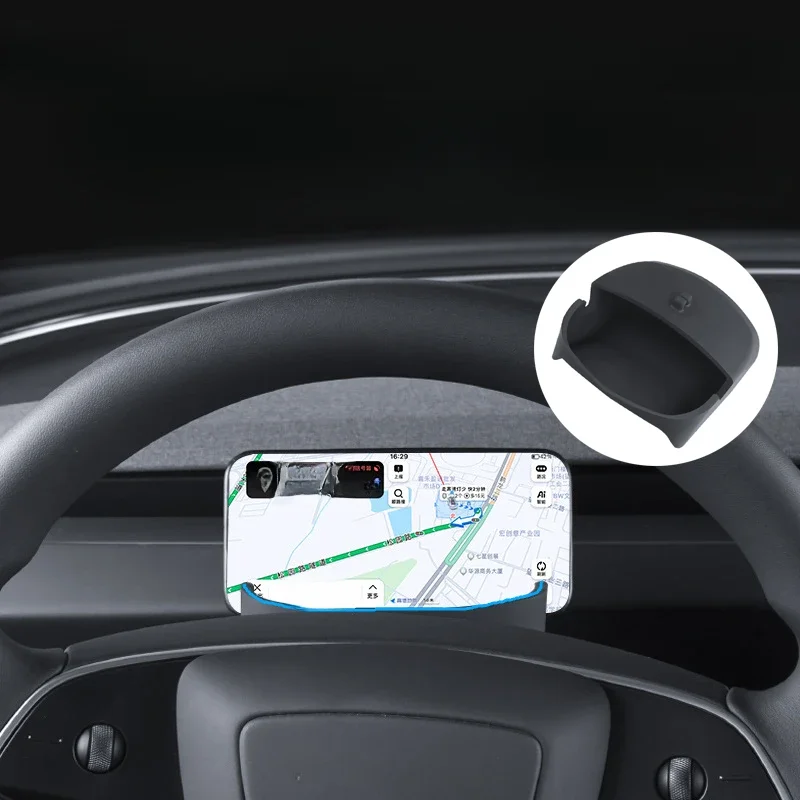 Schowek na kierownicę do Tesla Model 3+ Silikonowy uchwyt na telefon komórkowy Etui na okulary do nowego modelu3 Highland 2024 Akcesoria — zdjęcie 2