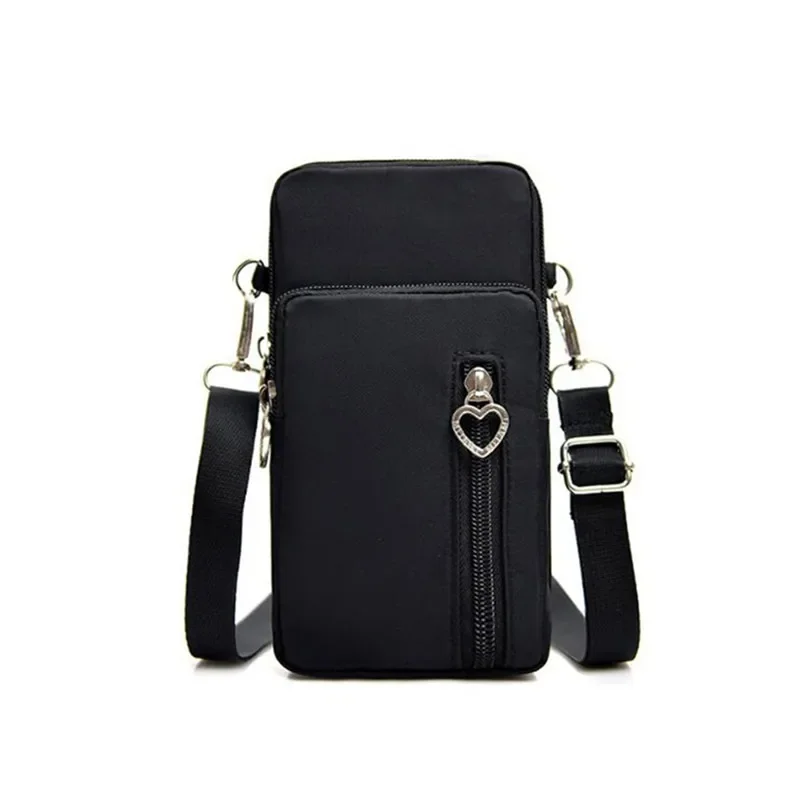 Wodoodporna torba na telefon komórkowy damska Mini torba typu Oxford Crossbody codzienna wielowarstwowa etui na zamek codzienna nylonowa torba podróżna na świeżym powietrzu — zdjęcie 2