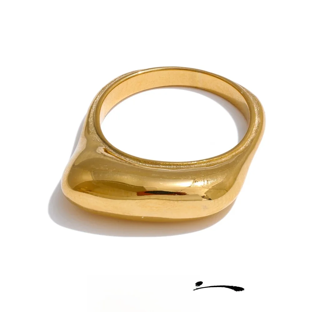 Yhpup 6789 #   Metalowy odlew ze stali nierdzewnej Zintegrowany pierścionek Wodoodporna minimalistyczna biżuteria Biżuteria damska Prezent dla niej Platerowana PVD — zdjęcie 2