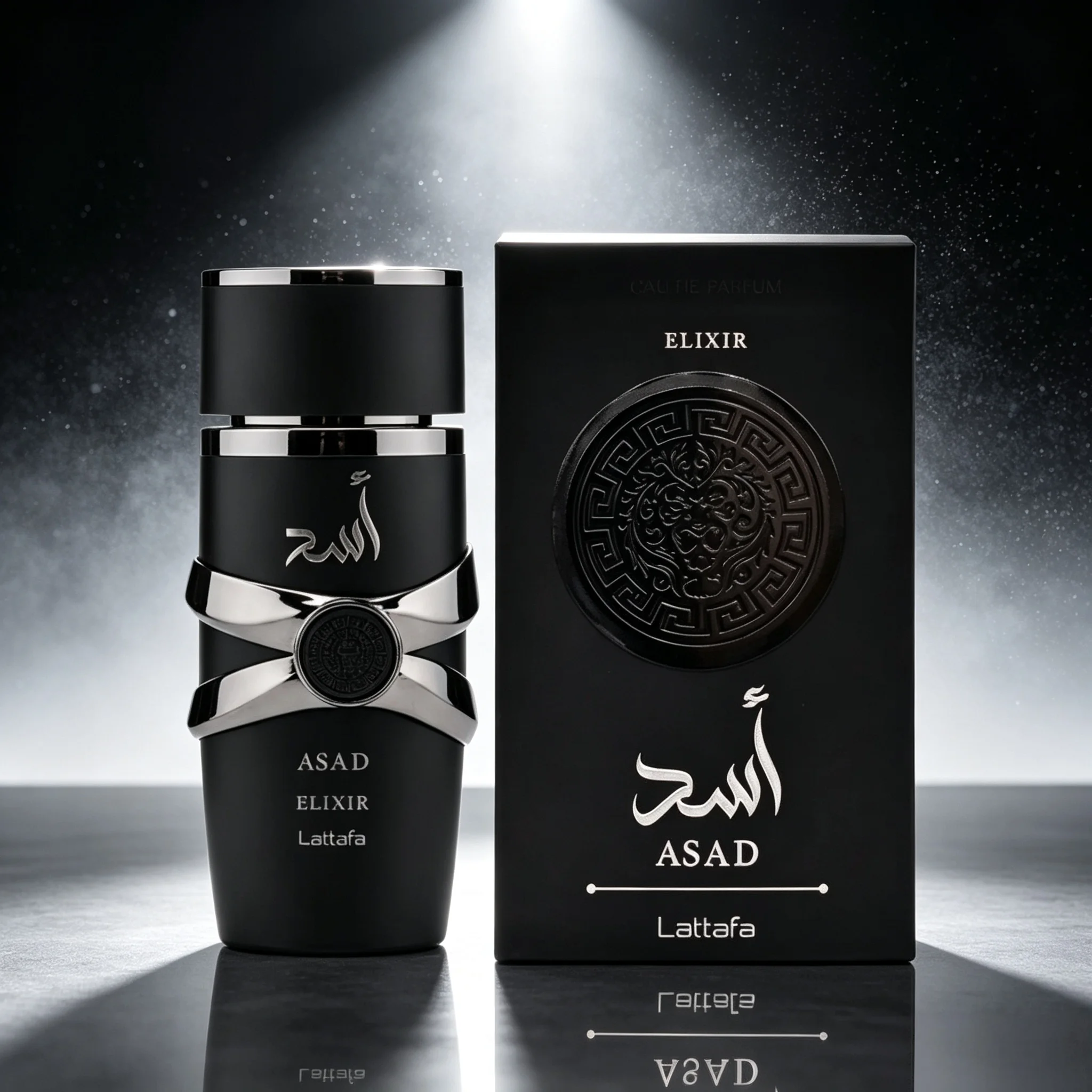Asad Elixir Lattafa Eau de Parfum 100ml Coffret Cadeau Noir Élégant Parfum Oriental Longue Durée