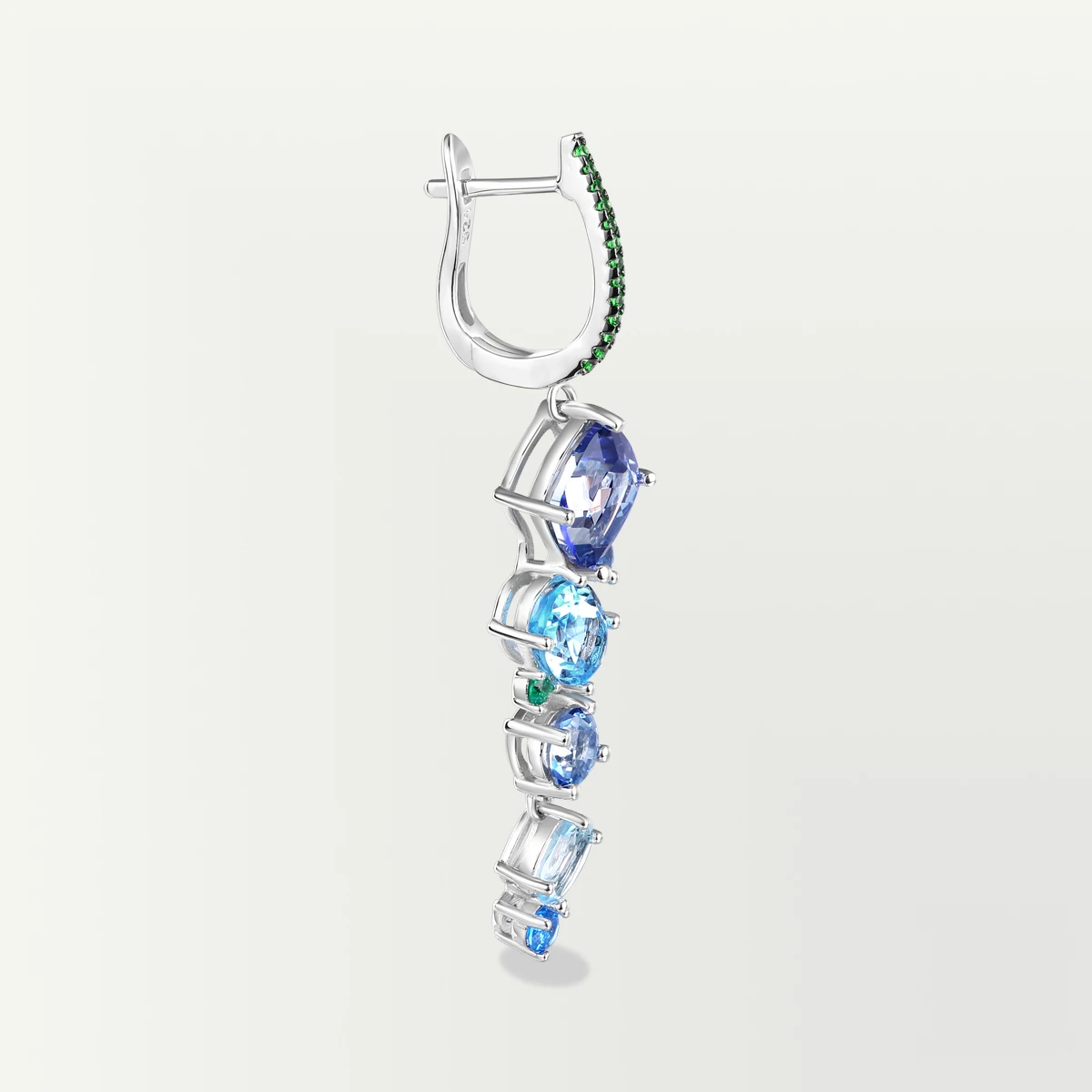 GEM\'S BALLET Natural Mystic Quartz Topaz Drop Earrings 925 Sterling Silver Handmade Modern Irregular Earrings for Women Brincos