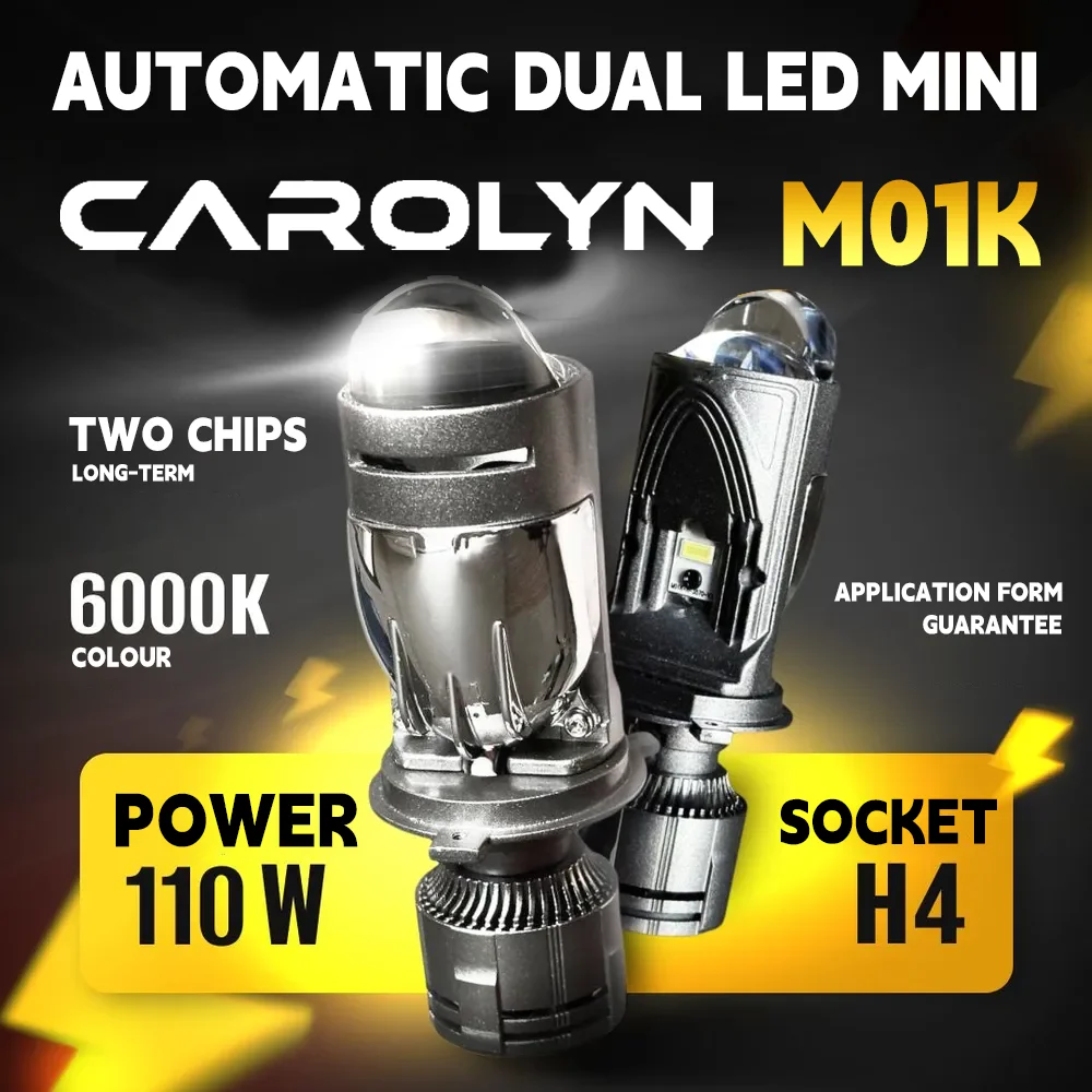 

H4 Led Car Headlight Bulb Mini Projector Dula Lens Canbus Auto Moto Light Penetration High Power Motorcyle Spotlight Fog Lamp