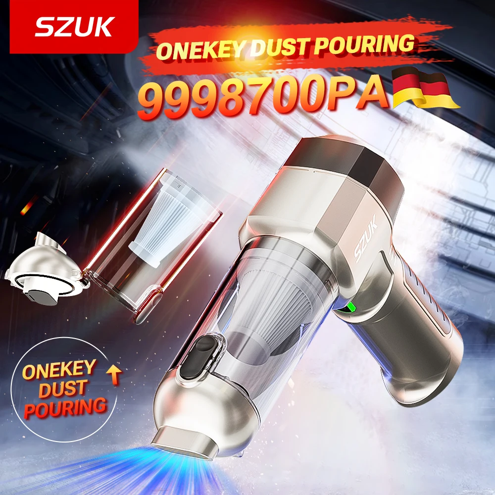 2025 SZUK Car Vacuum Cleaner One-click Dust Pouring Mini Vacuum Cleaner 9998700PA Portable Handheld Vacuum Cleaner for Car Home