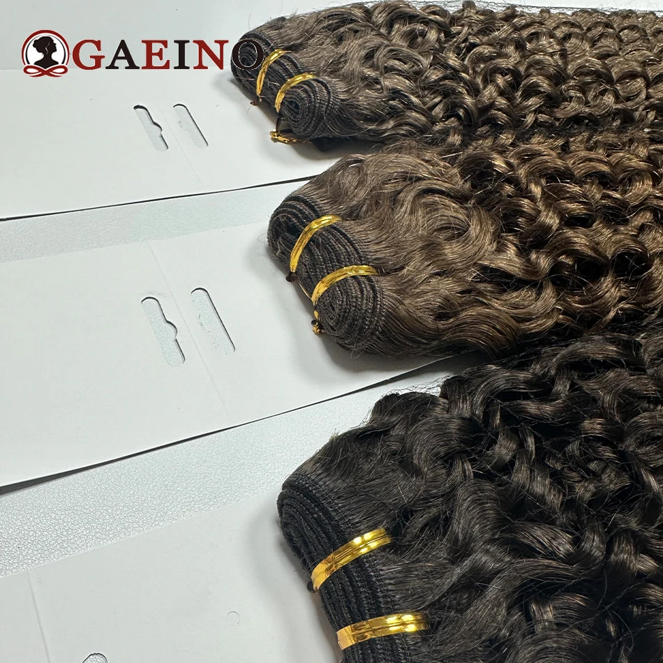 GAEINO Hair Water Wave estensioni dei capelli umani Bundles #2 #4 estensioni dei capelli ricci marrone scuro 10-24 pollici qualità morbida senza grovigli