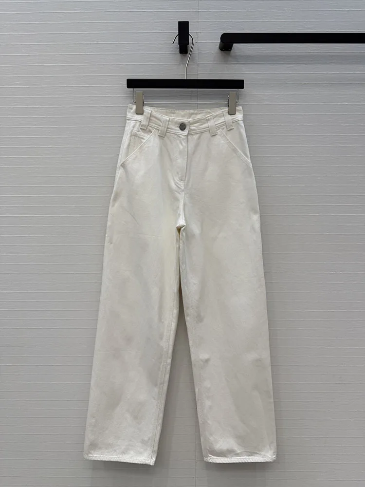 

Runway Designer Spring Summer Fashion White Jeans Trousers Women’s