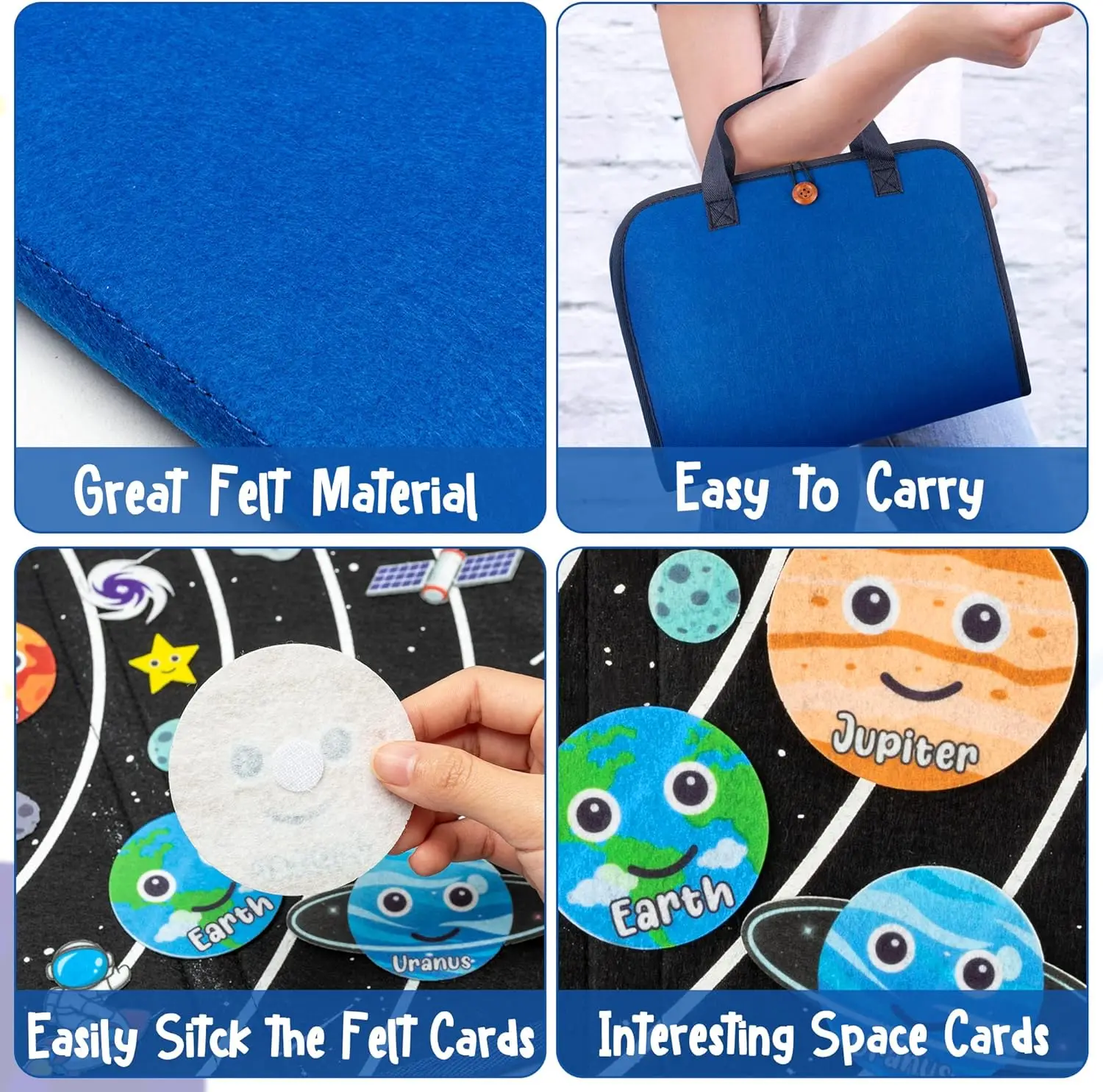 Montessori Toys Felt Story Board Set Outer Space Farm Theme Preschool Early Learning toys Interactive Play Kit for Kids