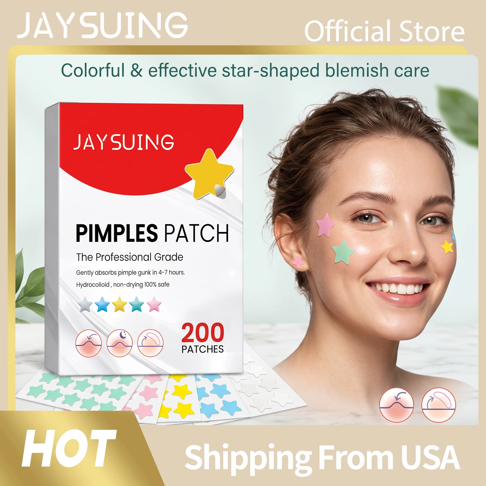 Tea Tree Spot Treatment - Цветные пластыри от прыщей Jaysuing в
