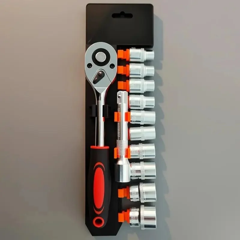 LIDIAO – jeu de clés à poignée, 12 pièces, cliquet à douille 1/2, Kit de clés avec tige d'extension et 10 douilles courantes, outils manuels de réparation automobile