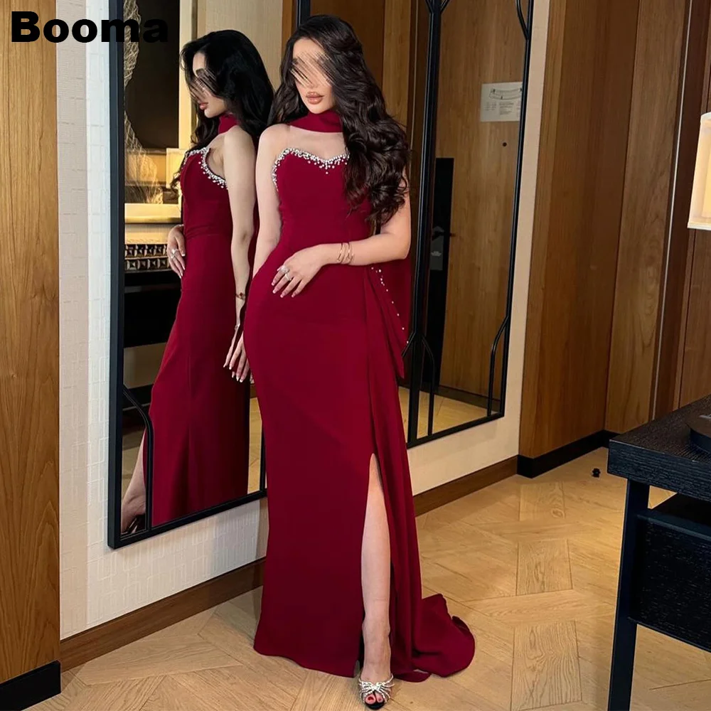 

Booma Generous Mermaid Evening Dresses Sweetheart Crystal Formal Occasion Gowns for Women Side Slit Party Prom Dress Dubai