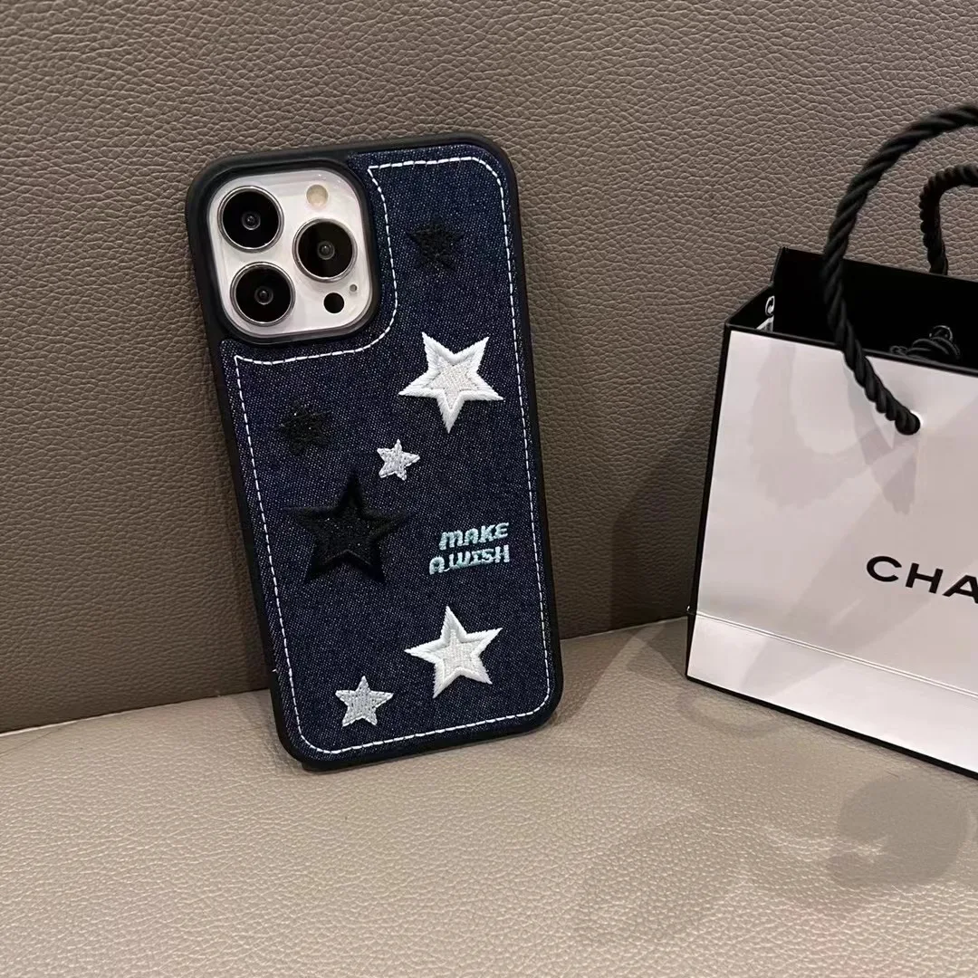 Blue Star denim cowboy Phone Case comparable for iPhone 11 11promax x xr xmsx 12 12promax 13 13promax 14 14plus 14promax Casing