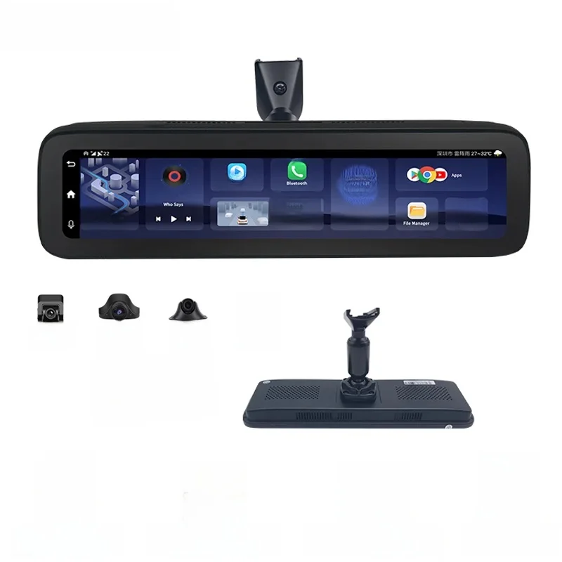 12 inch IPS Car Rearview Mirror 4 Cameras DVR Dash Cam Video Recorder Android 8.1 GPS Navigation 4K FHD1080P DVR Rewview Mirror