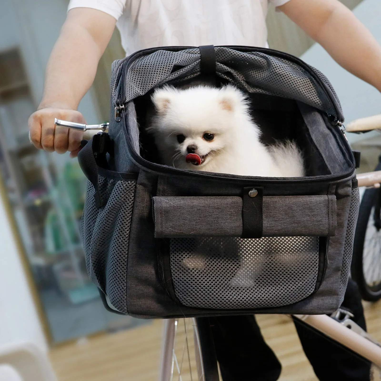 AliExpress NONE Dog Bike Basket Pet Oxford Cloth Carrier Backpack Expandable Puppy Backpack Pannier for Small Medium Cats Dogs