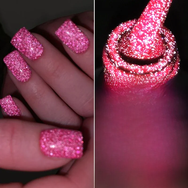 MEET ACROSS 7ml różowy fluorescencyjny odblaskowy żelowy lakier do paznokci brokat neonowy półtrwały żel UV LED lakier do paznokci Manicure — zdjęcie 2