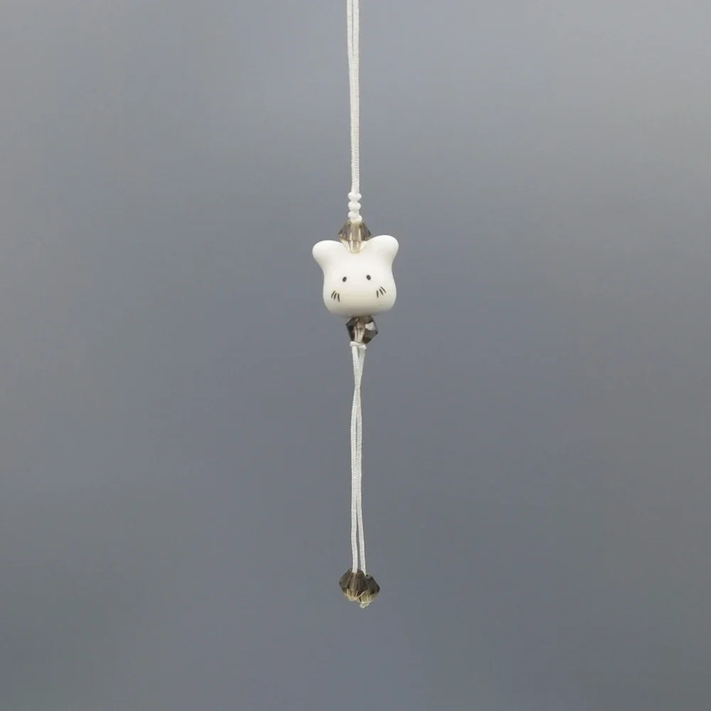 Kawaii – pendentif lapin en céramique, porte-clés de téléphone, sangle à breloques, cordon de serrage pour IPhone, corde suspendue, lanière